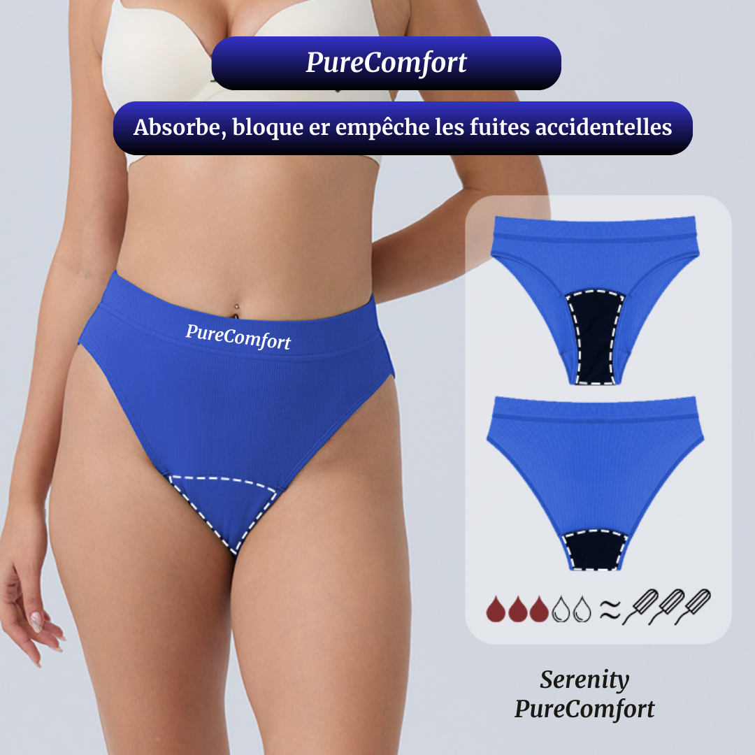Culotte menstruelle taille haute Serenity – flux léger à modéré (20-30ml)