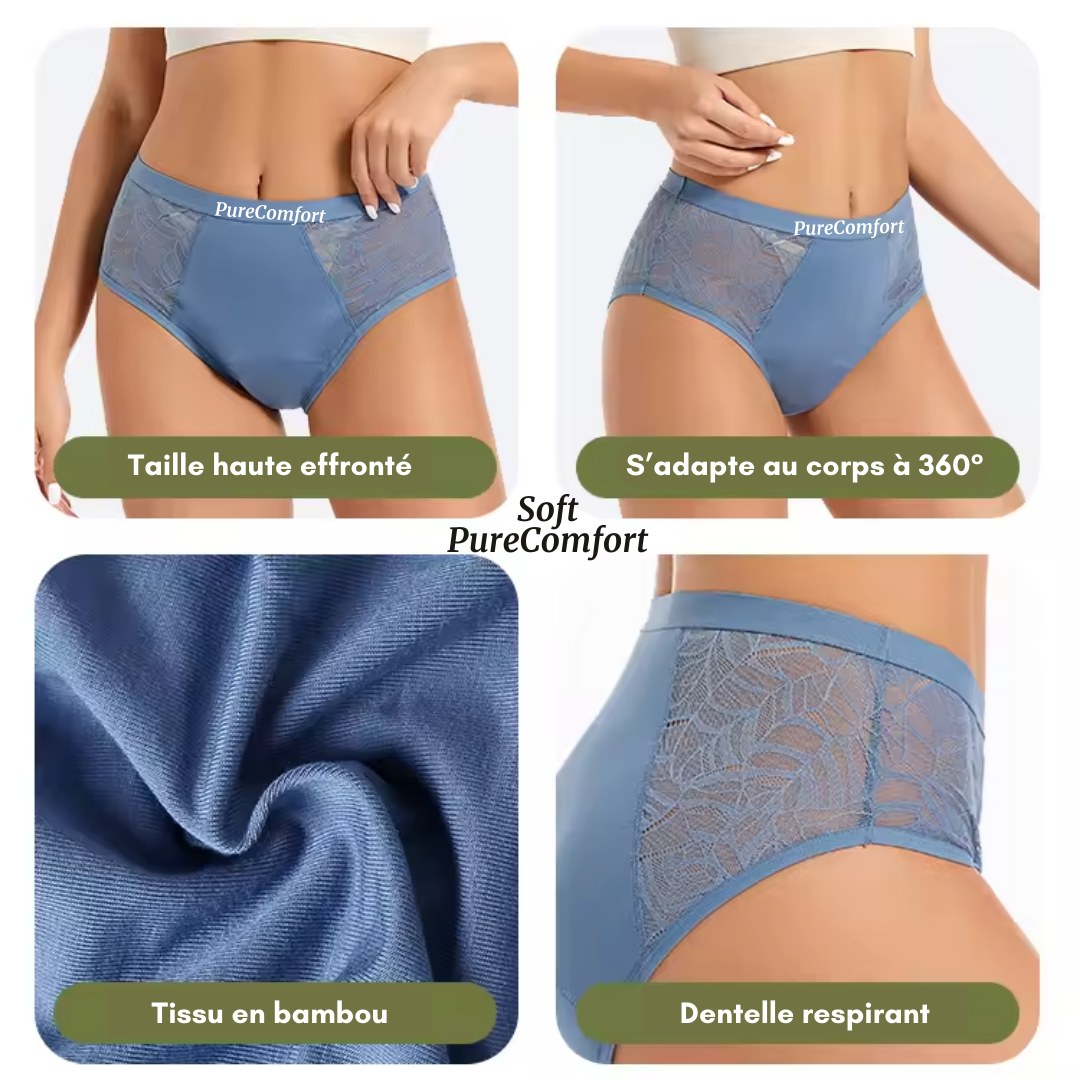 Culotte Menstruelle Taille Haute Flux Léger à Modéré (20-30 ml) - Soft